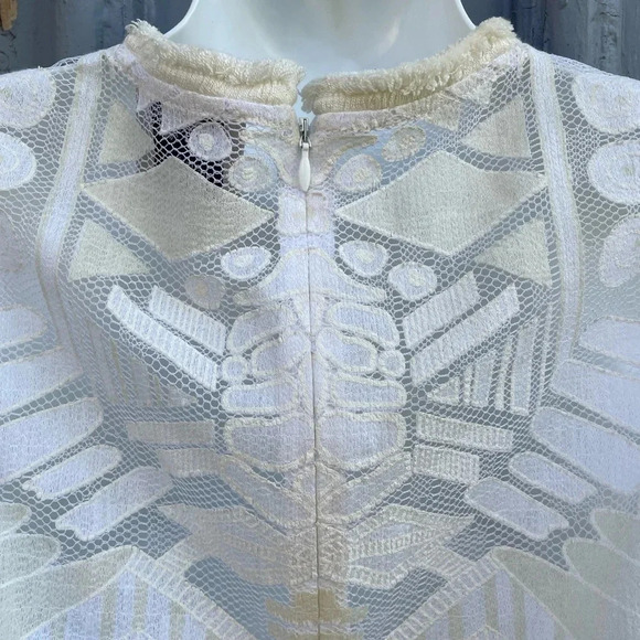 Sea NY Lace Peplum Top, ecru, sz 2 - Picture 6 of 9